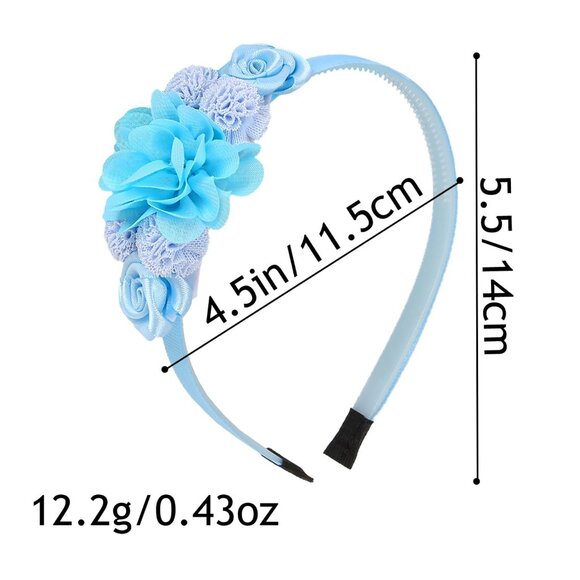 Girls Flower Headbands Set 6 Multicolor Floral Soft Fabric for Kids Parties - Picture 5 of 6